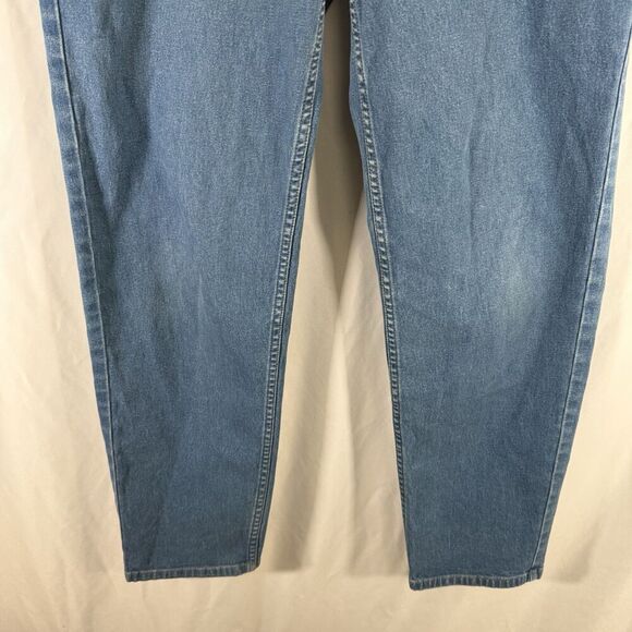 LL Bean Jeans Women's 12 Tall Blue Button Zip High Rise Mom Jean Cotton Blend - Picture 3 of 11